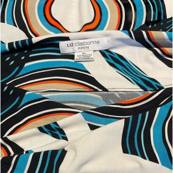 LIZ CLAIBORNE Petite retro long sleeve dress. Size PL. - Picture 3 of 6